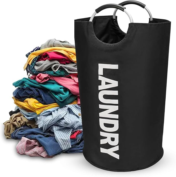 90L Large Laundry Basket, Collapsible Laundry Bag, Freestanding Tall Clothes Hamper, Foldable Was... | Amazon (US)