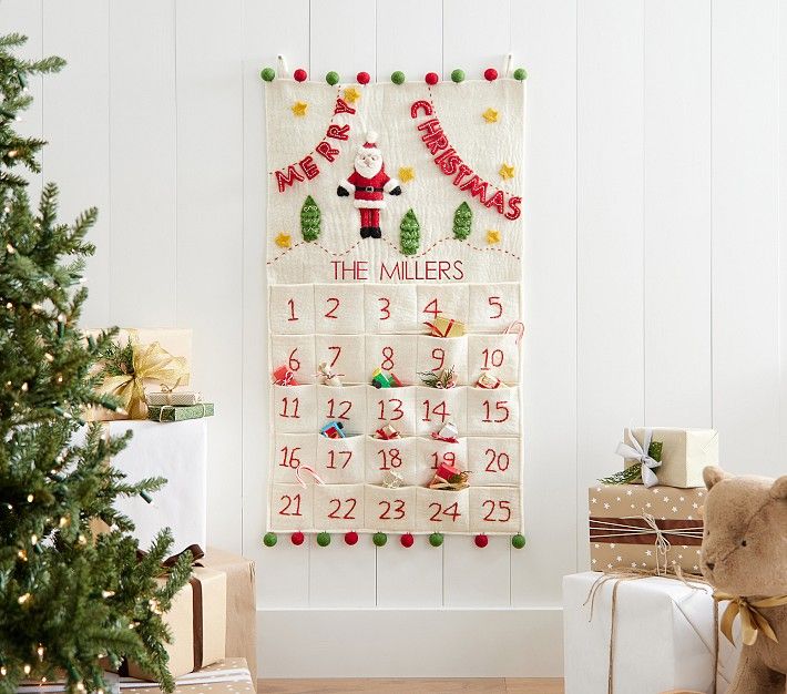 Classic Santa Felt Christmas Advent Calendar | Pottery Barn Kids