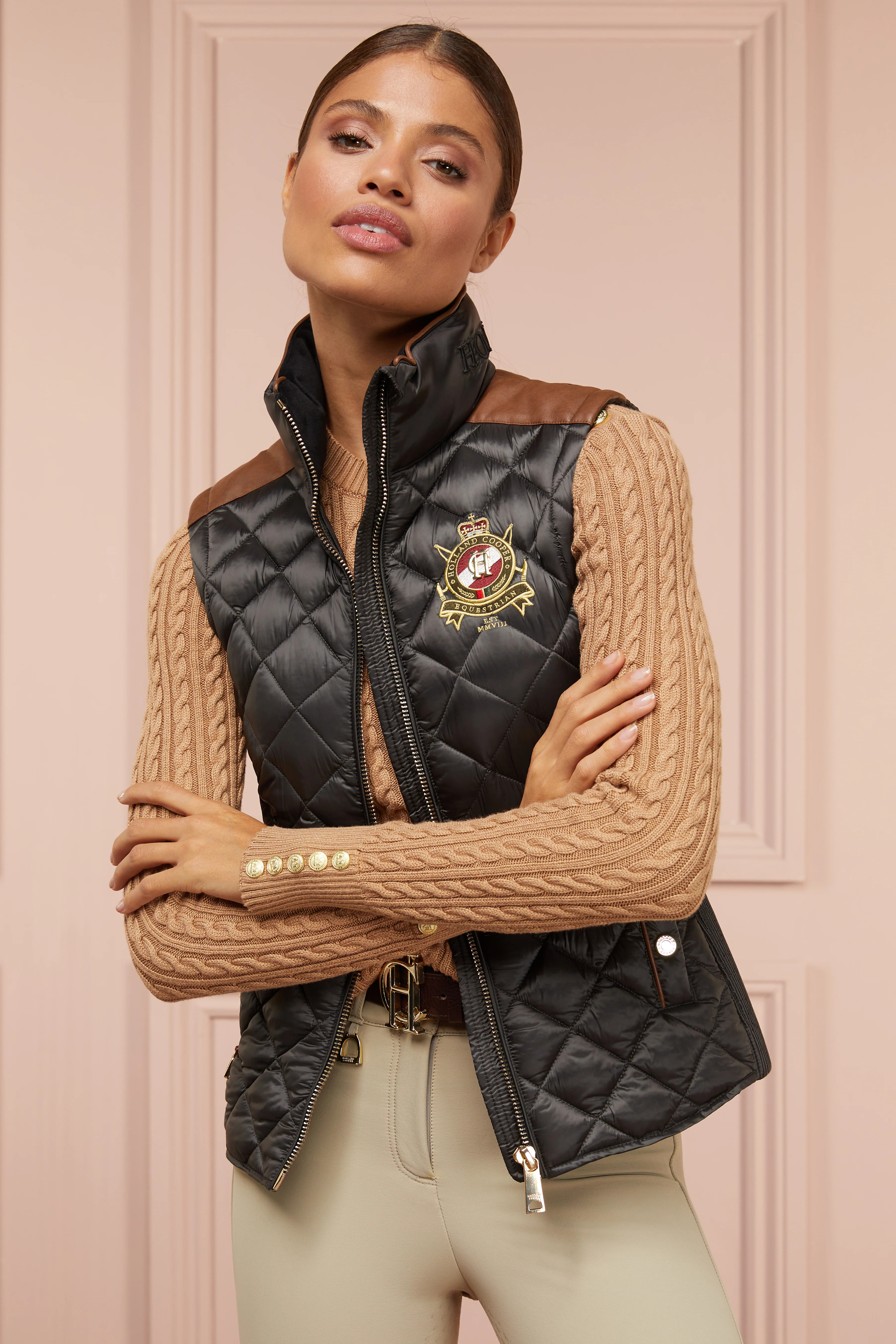 Diamond Quilt Classic Gilet (Khaki) | Holland Cooper