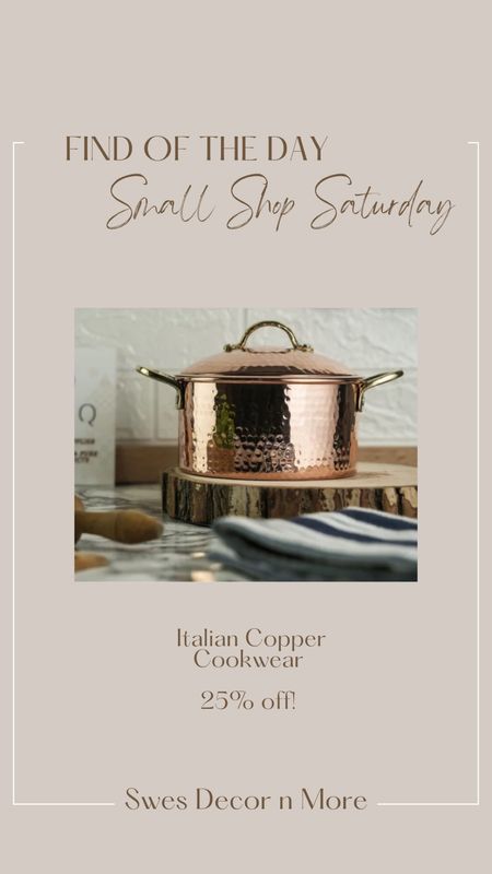 Small Shop Saturday…Italian Copper Cook wear 25% off!

#LTKhome #LTKsalealert #LTKGiftGuide