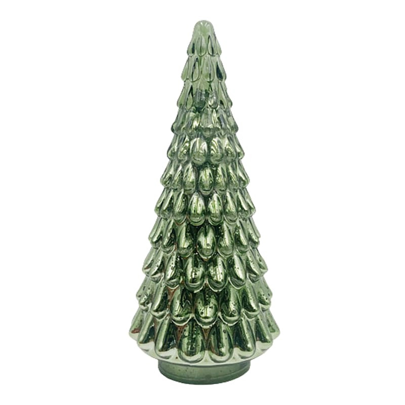 LED Green Glass Tabletop Tree, 8" | At Home