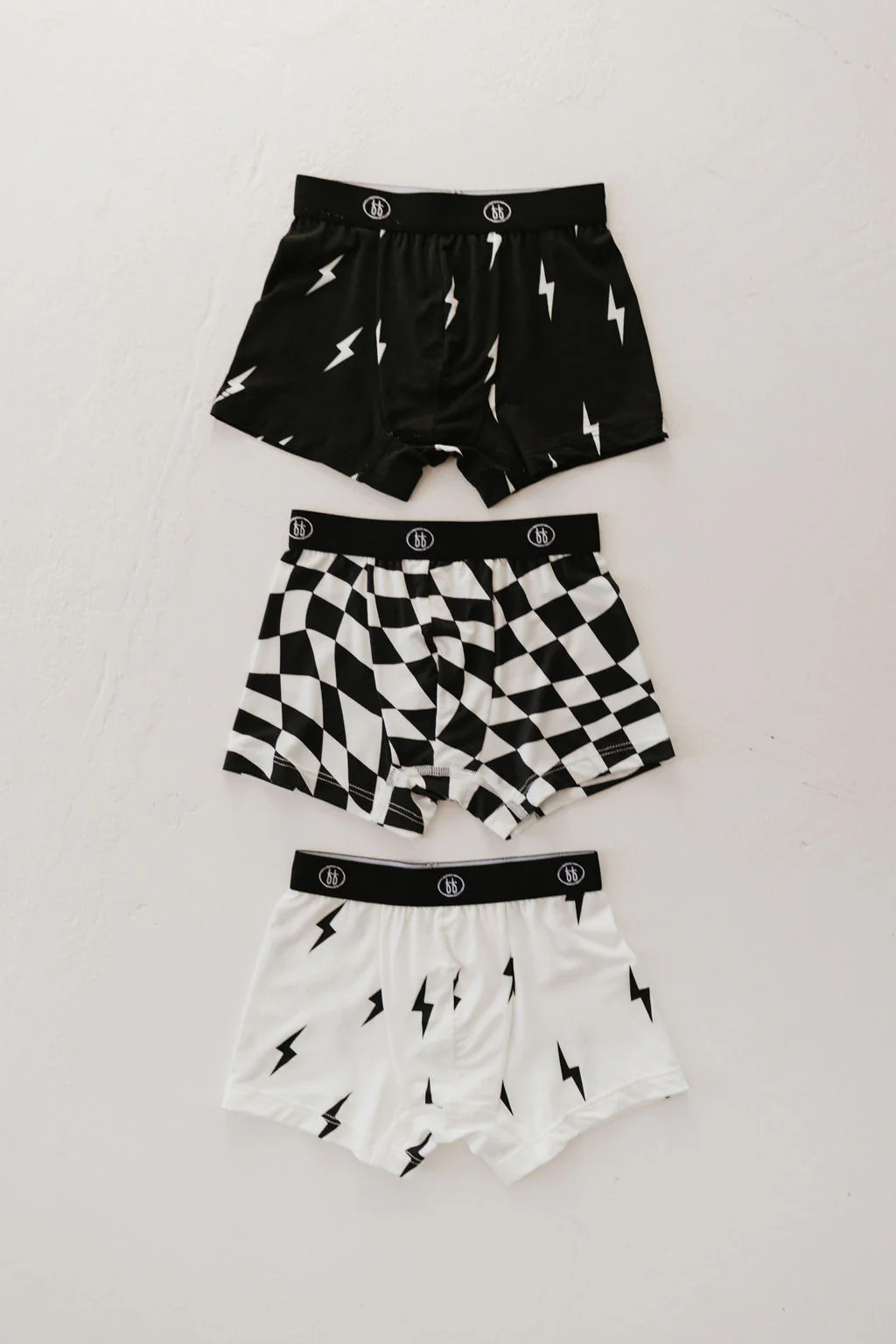 Bamboo Boxers (3 Pack) | Black and White Lightning Bolt & Wavy Checker | Forever French