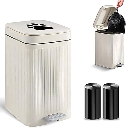 Dog Poop Trash Can Outside, 5L/1.3 Gal Pet Poop Bucket with Lid, Foot Pedal, Dog Waste Container ... | Amazon (US)