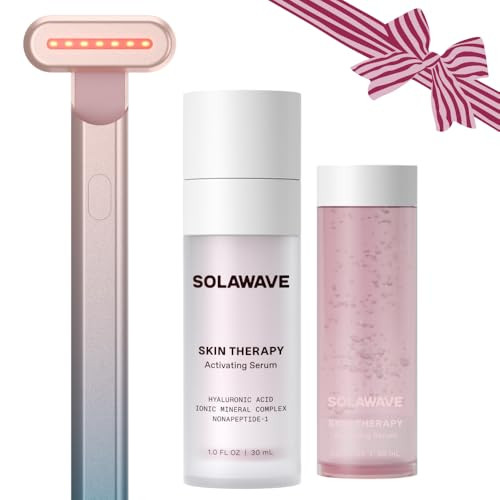 Solawave Red Light Therapy Starter Kit | Face Wand LED Device, Activating Serum, & Refill | Anti-Aging Tool for Depuffing, Under Eye Dark Circles, Reduces Appearance of Fine Lines, Lifts & Tones Neck | Amazon (US)