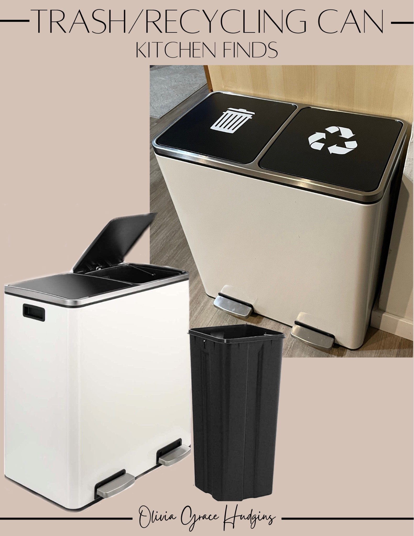 The absolute best, most boujee trash and recycling can! The buckets inside have handles to make life so much easier! 10/10 would recommend with the Amazon decals!

Kitchen finds , home decor , trash , recycle , Amazon finds , garbage 

#LTKhome #LTKfamily