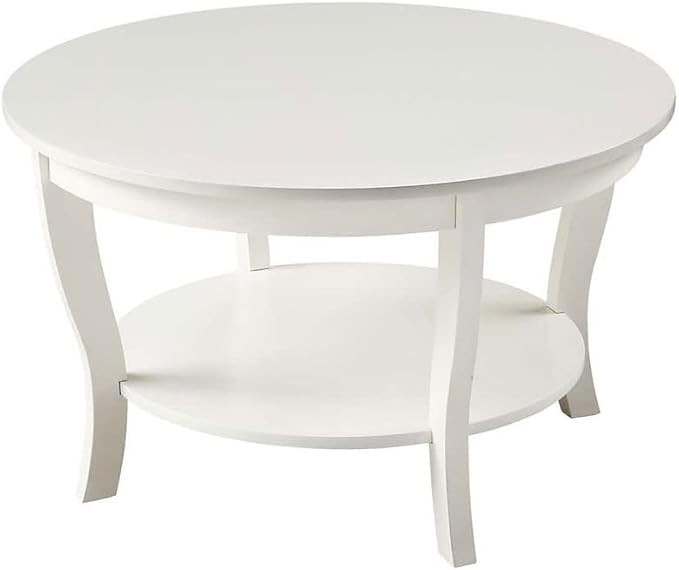 Convenience Concepts American Heritage Round Coffee Table, White | Amazon (US)