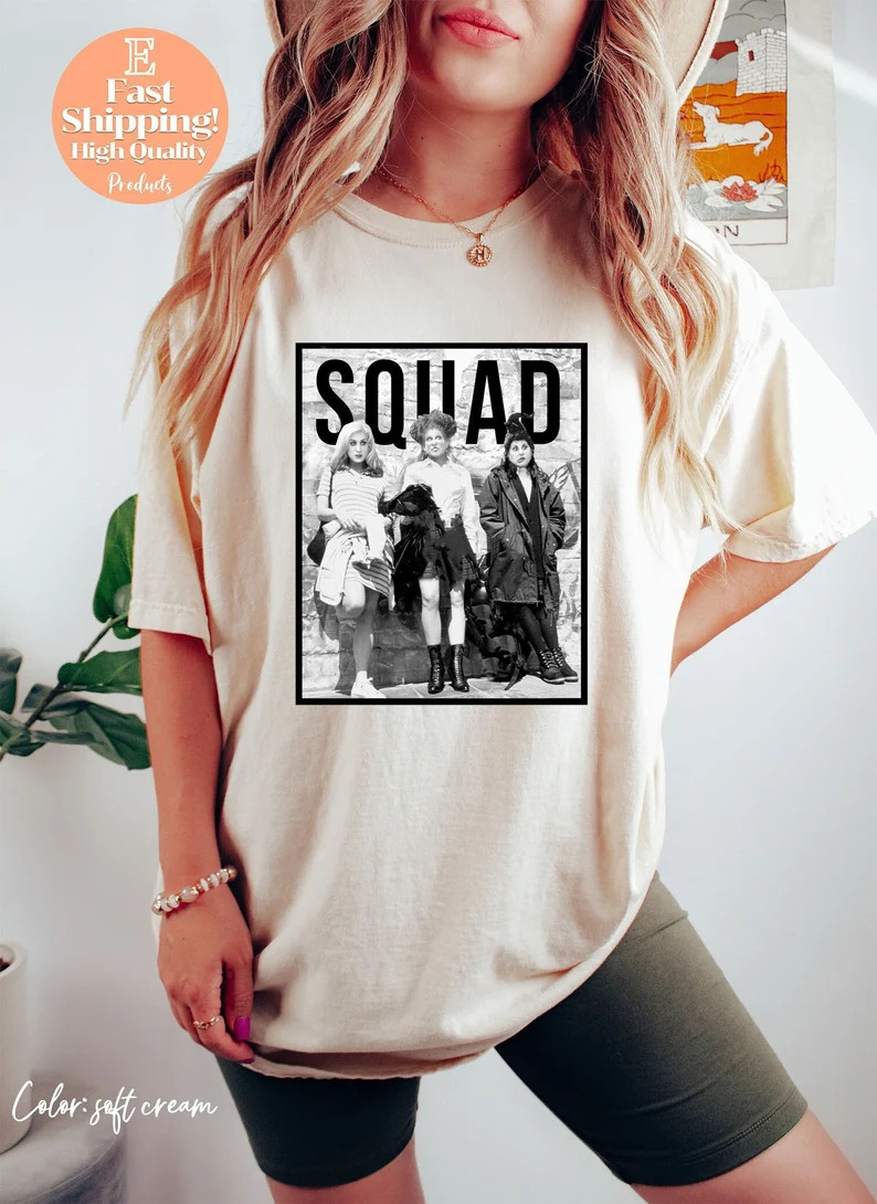 Three Witches Squad Hocus Halloween T-Shirt, Squad Shirt, Hocus Pocus Shirt, Sanderson Sisters Sh... | Etsy (US)