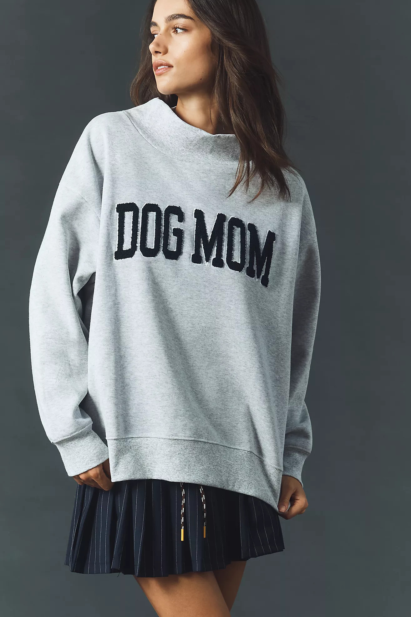 By Anthropologie Mock-Neck Pet Mom Sweatshirt | Anthropologie (US)