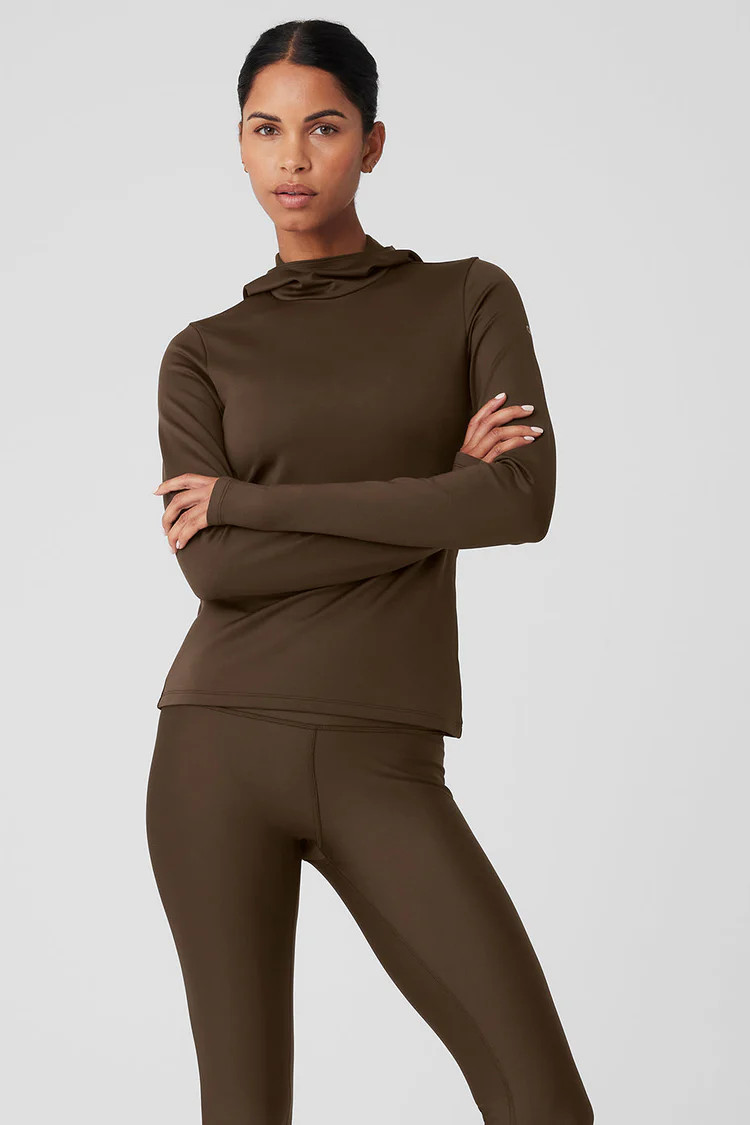 Airlift Winter Warm Hooded Runner - Fog | Alo Yoga (US)