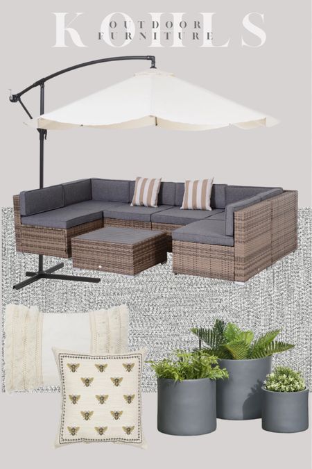 Outdoor furniture 
Kohls outdoor furniture 
Outdoor rug
Outdoor pillows 


#LTKSeasonal #LTKSaleAlert #LTKHome