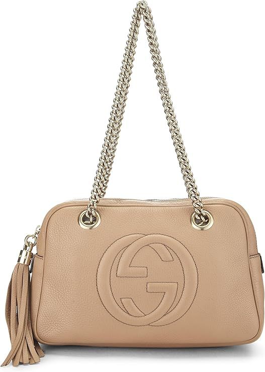 Amazon.com: Gucci, Pre-Loved Beige Grained Leather Soho Chain Shoulder Bag, Beige : Luxury Stores | Amazon (US)