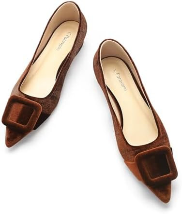 C.Paravano Velvet Flats | Women's Pointed Toe Shoes | Dressy Flats for Women | Designer Shoes | Amazon (US)