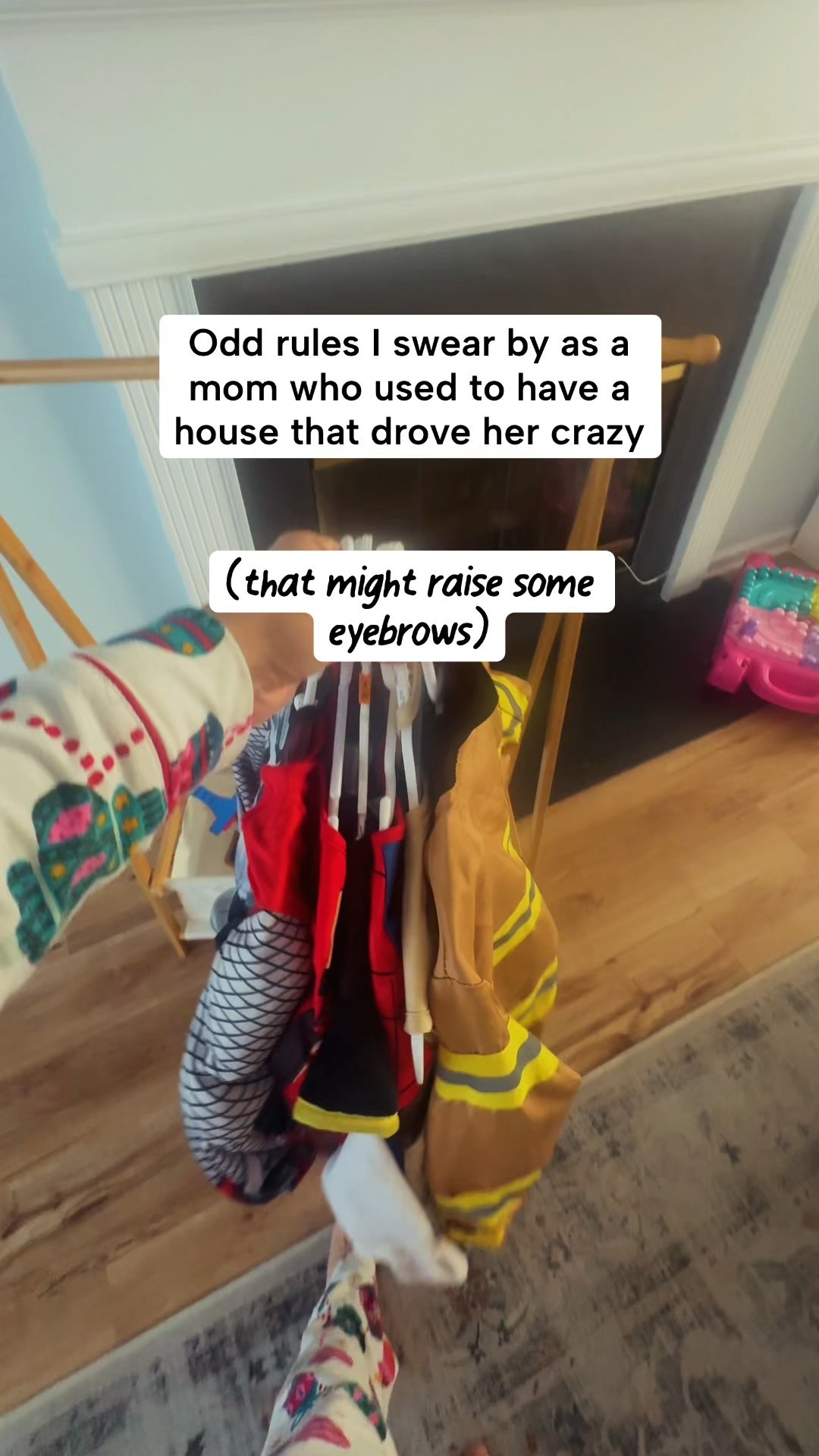 1. Costumes are out all year. Because if they’re going to dress like a dinosaur, I’d rather it not involve dragging out bins or having to rummage through a closet.

2. As they’ve gotten older, I ask for their input on toys to be donated and involve them in the process. If they’re not sure, we have a system and an expiration date.

3. I organize zero of my husband’s stuff. I’d rather use that energy on other things.

4. I ignore most organizing “rules” and build systems around how we actually live.

It might not be everyone’s cup of tea, but it works for our family and more importantly, it’s helped me feel less like I’m managing a 🎪 24/7. I’m not handling everything for everyone anymore, and the house doesn’t drive me nearly as crazy as it used to.


#LTKHome #LTKmomlife #LTKdayinmylife