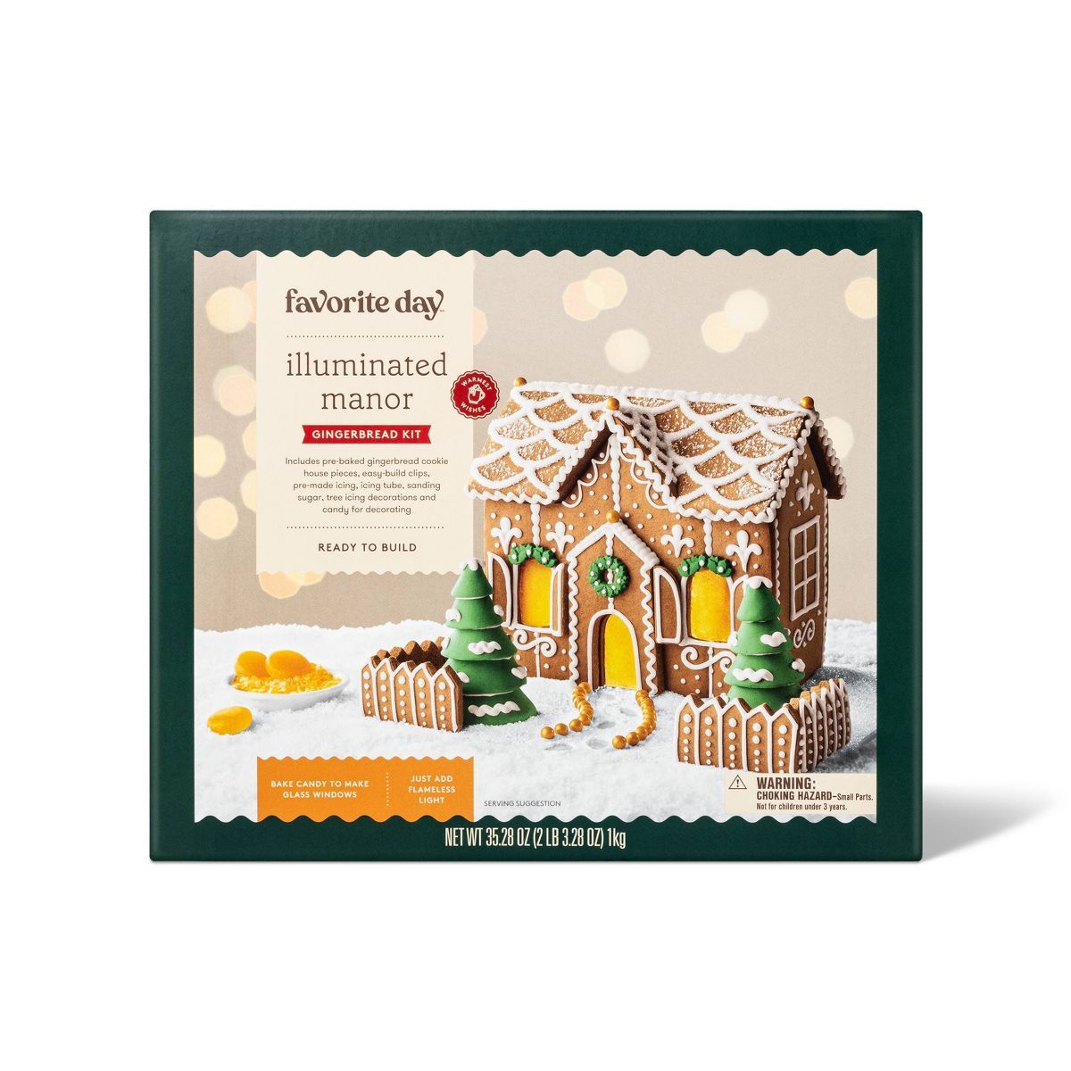 Holiday Illuminated Manor Gingerbread House Kit - 37.88oz - Favorite Day™ | Target
