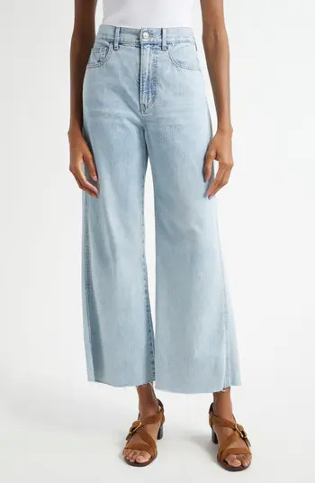 Taylor Raw Hem High Waist Ankle Wide Leg Jeans | Nordstrom Rack