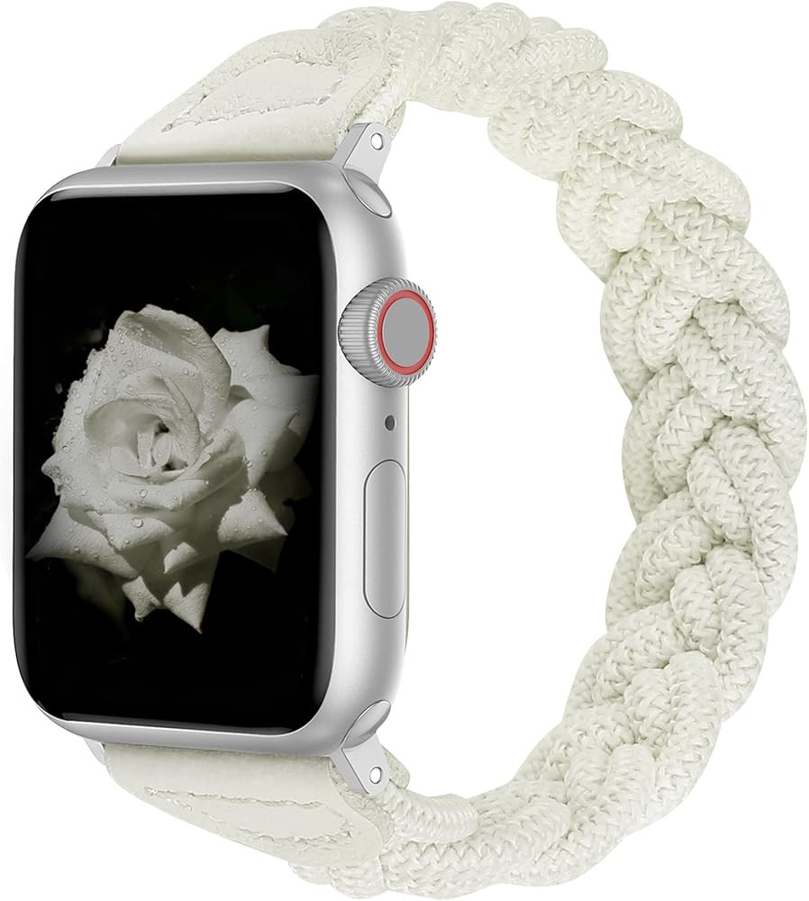 Wearlizer Compatible with Apple Watch Bands 38mm 40mm 41mm 42mm 44mm 45mm Slim Elastic Braided Women | Amazon (US)