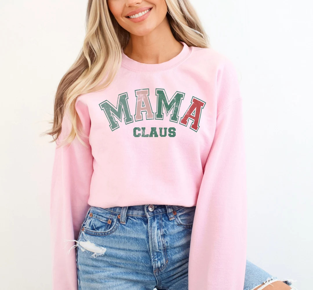 Mama Claus Christmas Sweatshirt Mom Christmas Sweatshirts - Etsy | Etsy (US)