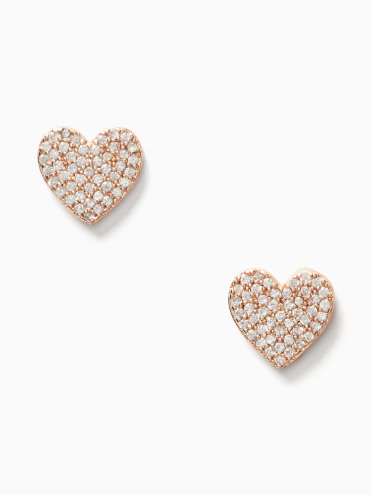 Yours Truly Pave Heart Studs | Kate Spade Outlet