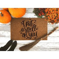 I Put A Spell On You Doormat  Halloween Doormat  Funny Door Mat  Witch Welcome Mat  Fall Decor Rug  Hocus Pocus Halloween Decor | Etsy (US)