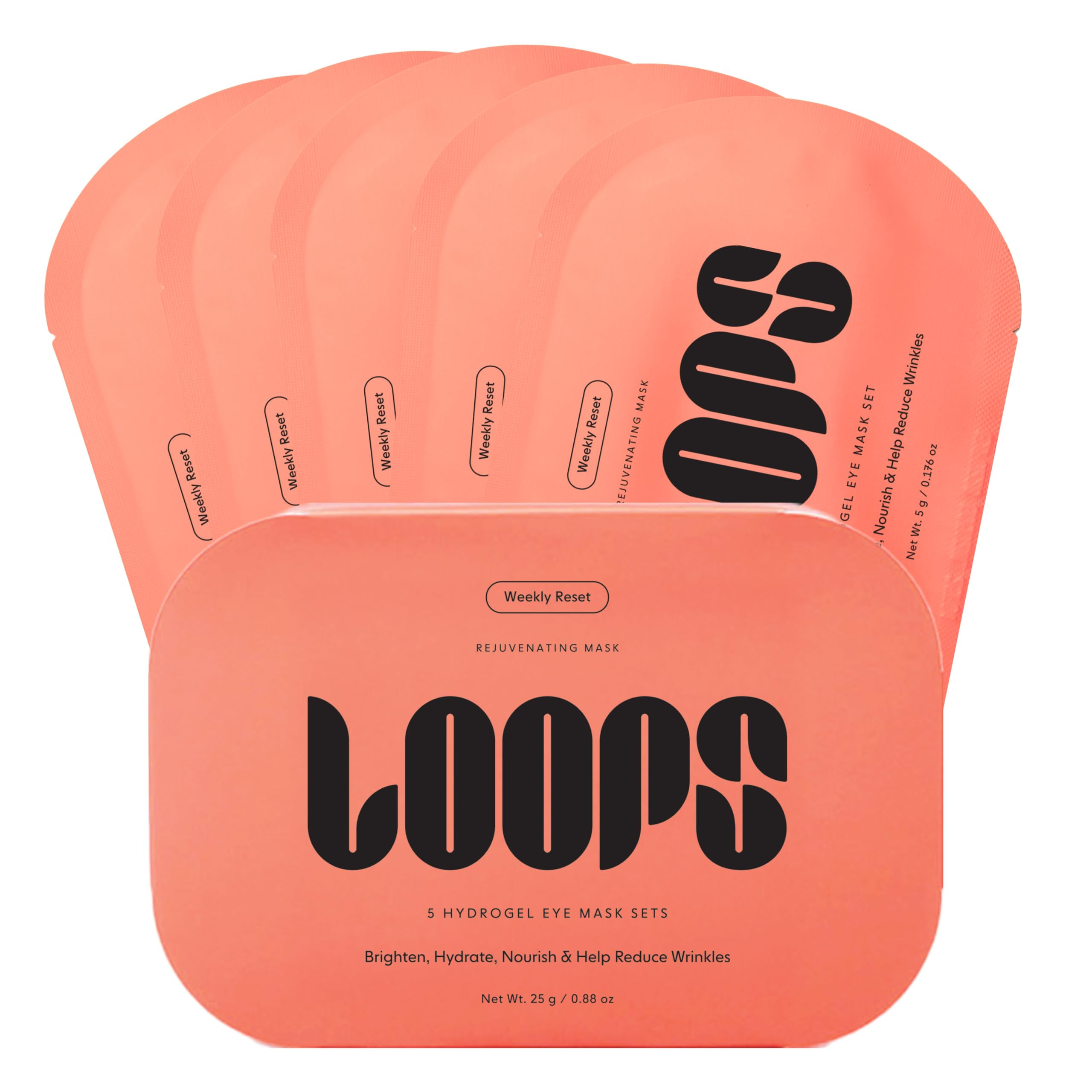 LOOPS WEEKLY RESET - Rejuvenating Hydrogel Eye Mask Kit - Hydrate, Nourish and Help Reduce Wrinkles for Refreshed Eyes - Reduces Signs of Puffiness For Resilient-Looking Skin - Under Eye Patches - 5pc | Amazon (US)