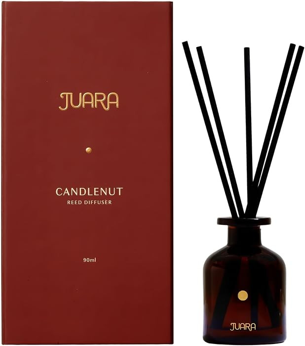 JUARA Candlenut Reed Diffuser Set 90ml - Indonesian Home Fragrance with Natural Reed Sticks - Lon... | Amazon (US)