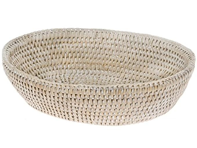 KOUBOO 1020035 La Jolla Rattan Bread Bowl, 9.5" x 8" x 2.5", White Wash | Amazon (US)