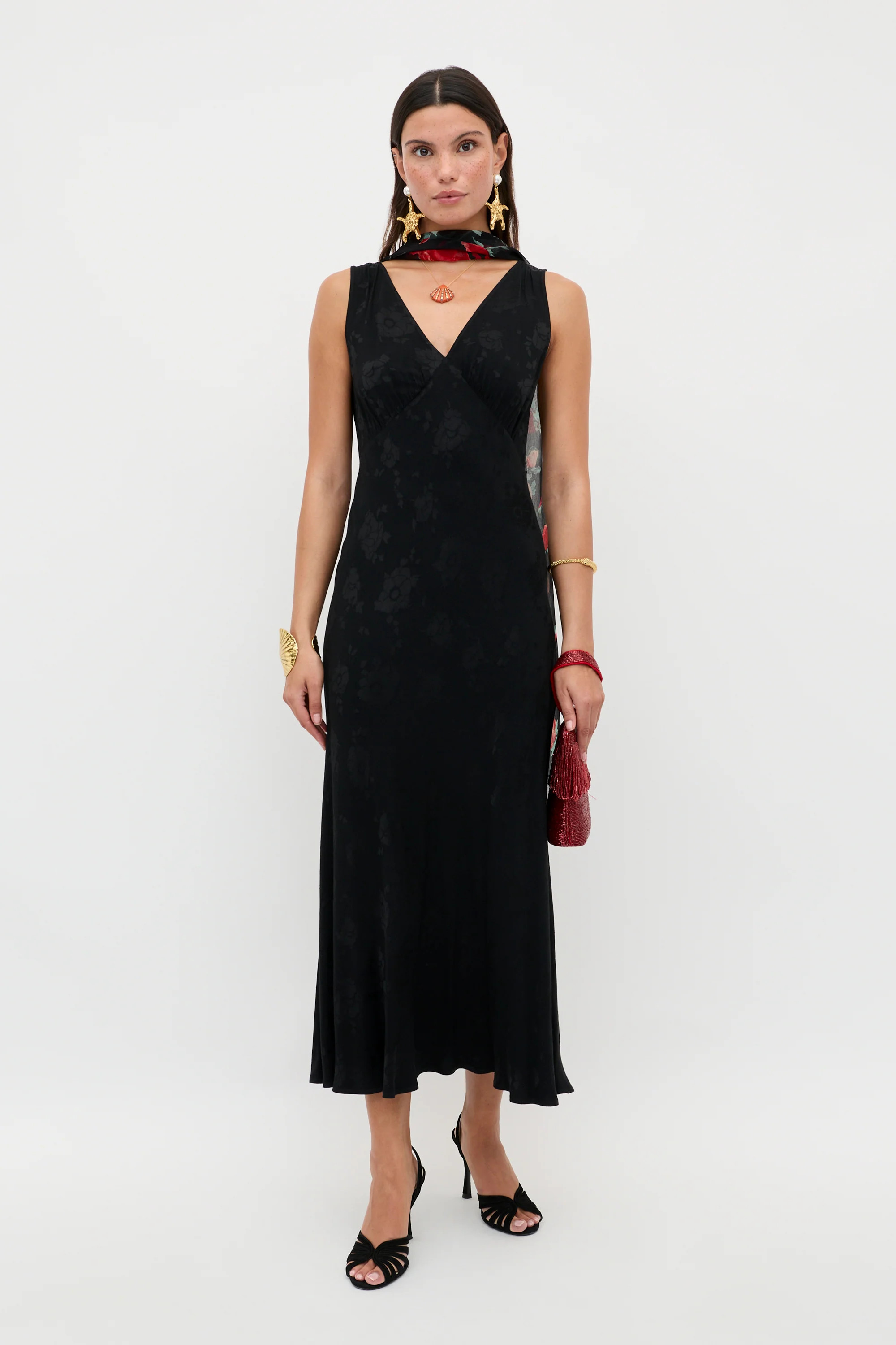 Sandrine - Black Poppy Jacquard | Rixo