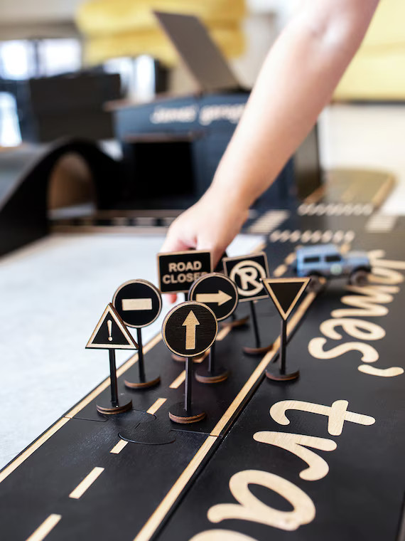 Traffic Sign Set  10 Wooden Sign for Road  Wooden Road Track - Etsy | Etsy (US)