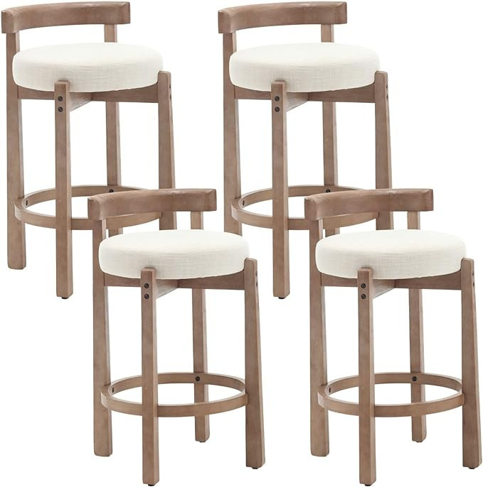 DUOMAY Modern Bar Stools Set of 4, 26" Counter Height Stools with Curved Back, Armless Island Sto... | Amazon (US)
