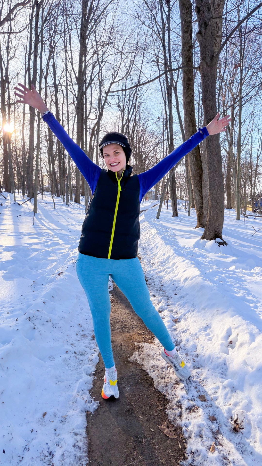 #AD From marathon training in the coldest winter I’ve ever experienced to standing outside with the kids waiting for the school bus, the Calistoga Blue Crash Tights from Title Nine have kept up with all of it.

These are Title Nine’s warmest fleece bottoms yet — and they somehow deliver real warmth without the sweat. ThermaPlush fleece on the inside, wind‑resistant on the outside, and a comfort‑fit waistband with an internal drawcord that stays put on every run. And the pockets? Actually functional. Zippered and drop‑in options that fit the essentials, whether I’m logging miles or juggling mom life.

I’ve been running through snow, ice, and early‑morning darkness, and these tights have become my go‑to for every cold‑weather adventure. Built for movement, styled for real life — exactly what I need right now. Shop the Crash collection at titlenine.com or through my @LTK.

#TitleNine #WomenWhoMove #MarathonTraining #ColdWeatherRunning

#LTKmorningroutine #LTKOver40 #LTKfitnessgoals