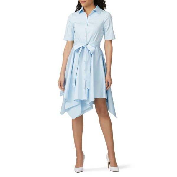 Badgley Mischka Sky Blue Shirt Dress blue | Rent the Runway