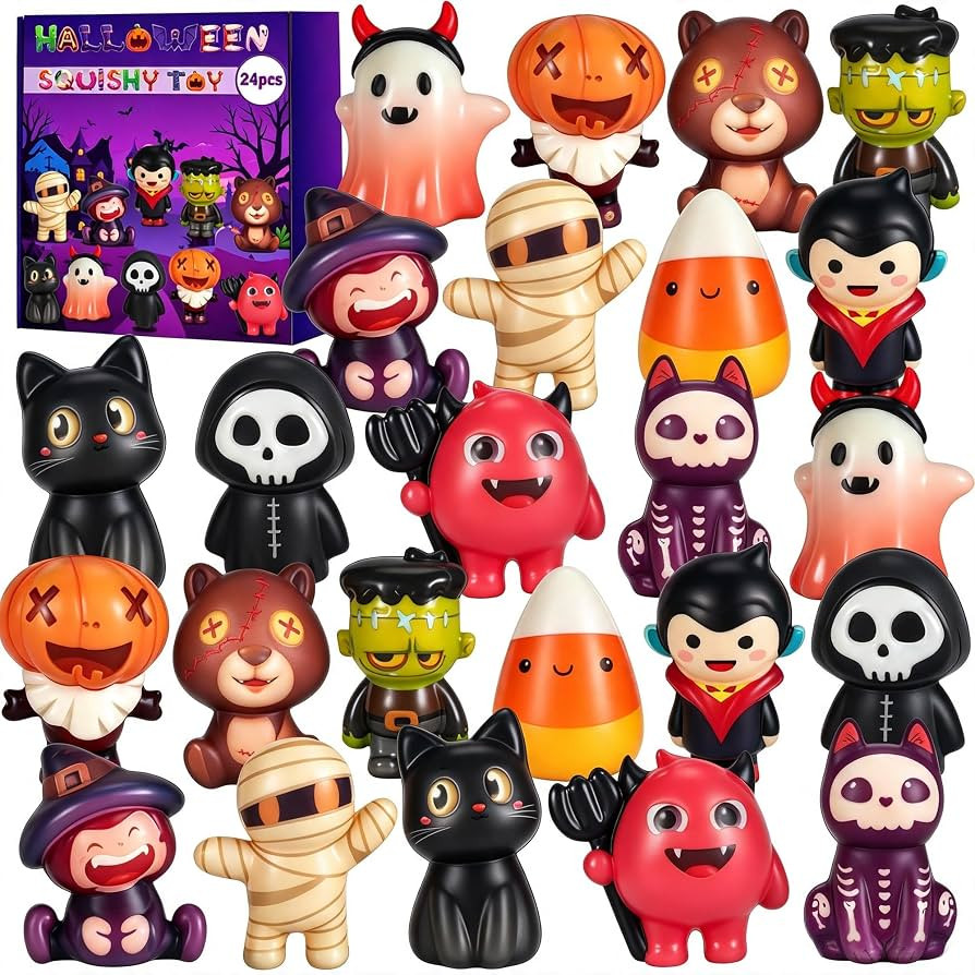 24PCS Halloween Squishy Toys for Party Favors Basket Stuffers | Amazon (US)