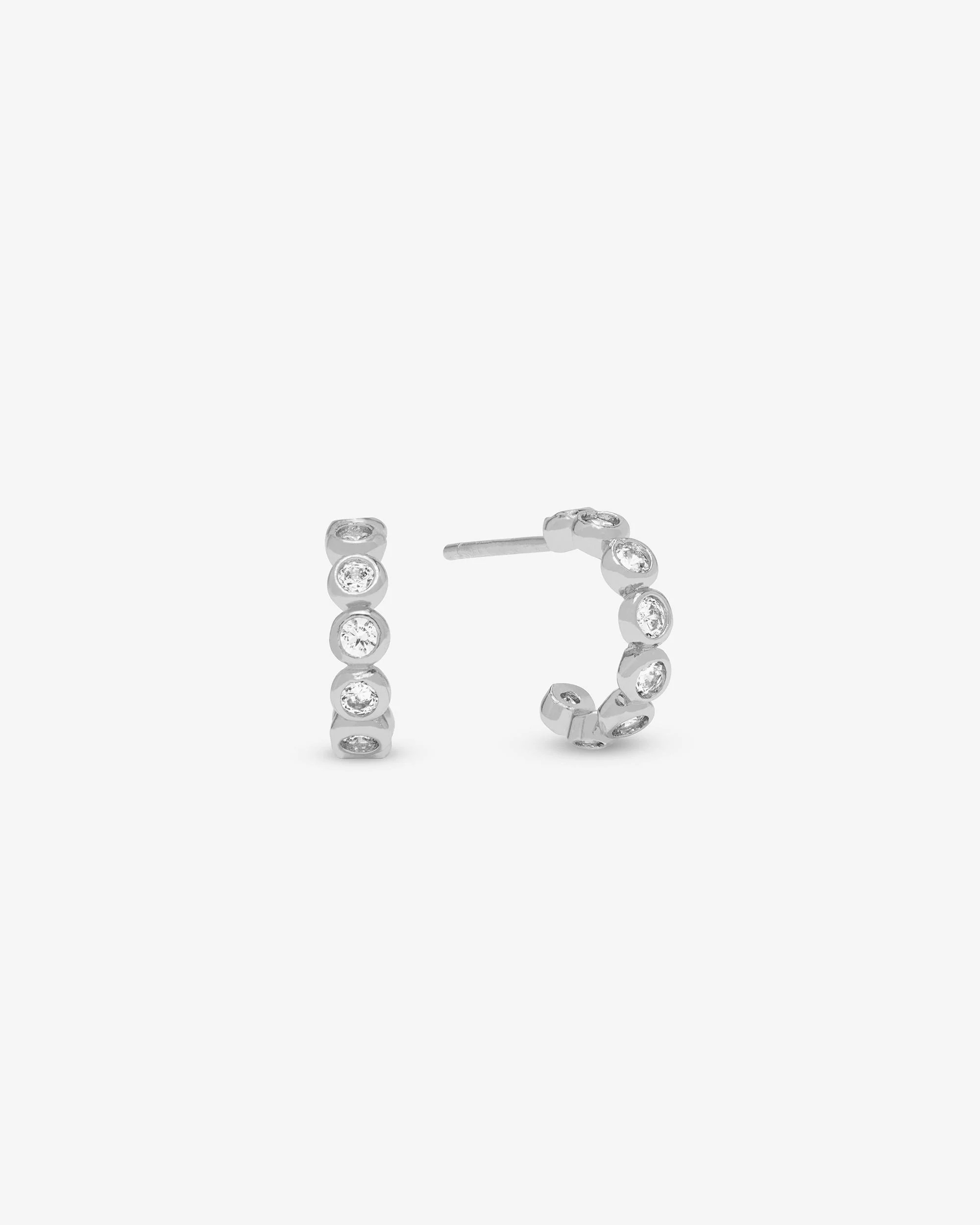 Baroness Huggies - Silver|White Diamondettes | Melinda Maria Jewelry