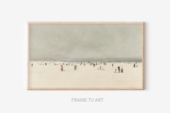 Samsung Frame TV Art  Beach Scene  Vintage Painting  - Etsy Canada | Etsy (CAD)