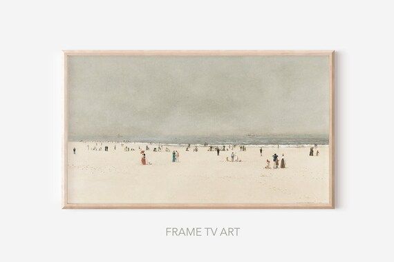 Samsung Frame TV Art  Beach Scene  Vintage Painting  - Etsy Canada | Etsy (CAD)