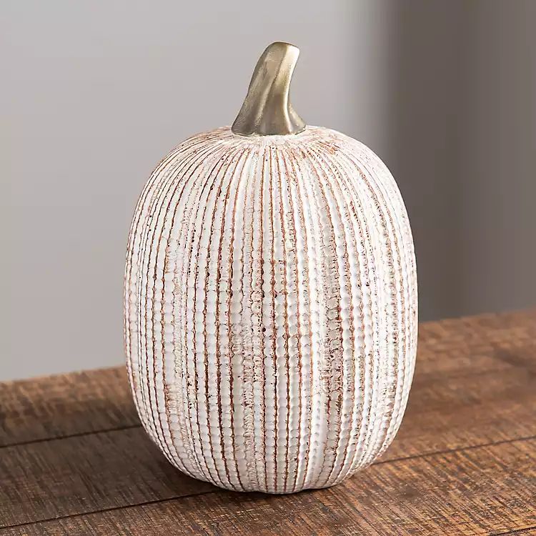 White Ceramic Pumpkin, 8 in. | Kirkland's Home