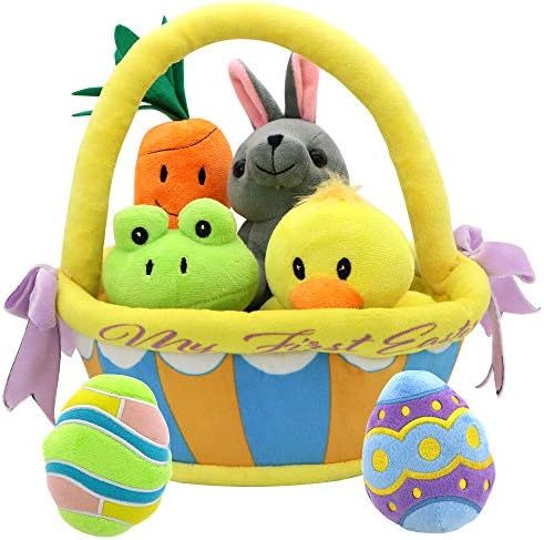 7 Pcs My First Easter Basket Plush Original Style Plushies Playset Basket Stuffers Toys for Easter P | Amazon (US)