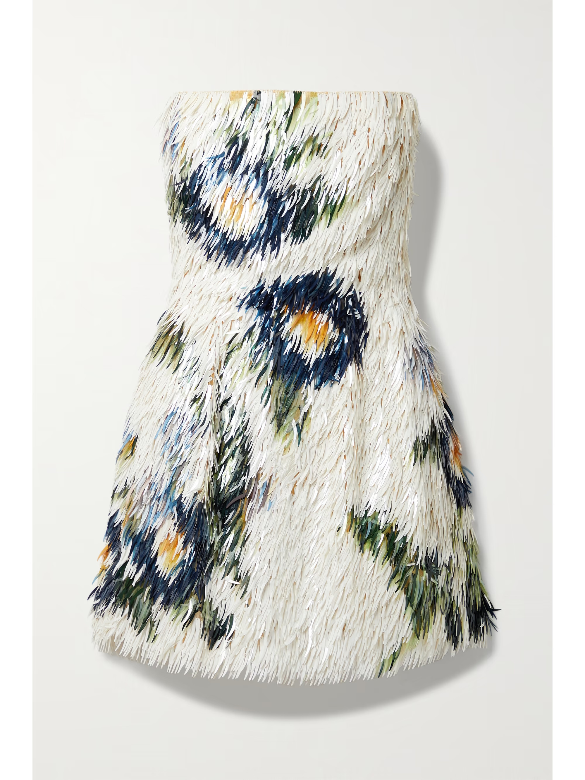 White Strapless paillette-embellished silk-tulle mini dress | OSCAR DE LA RENTA | NET-A-PORTER | NET-A-PORTER APAC
