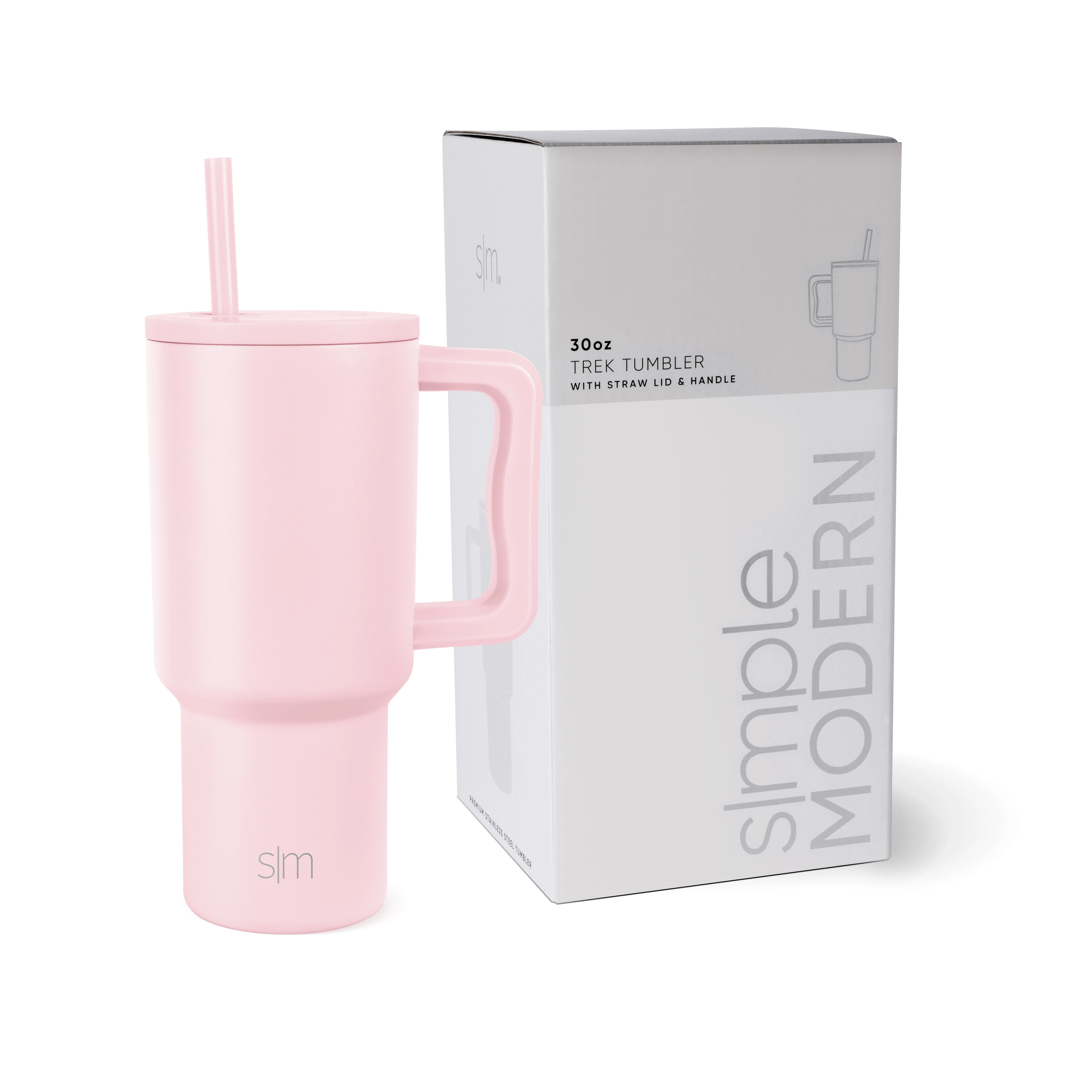 Simple Modern 30 fl oz Insulated Stainless Steel Trek Tumbler with Straw Lid | Blush - Walmart.co... | Walmart (US)