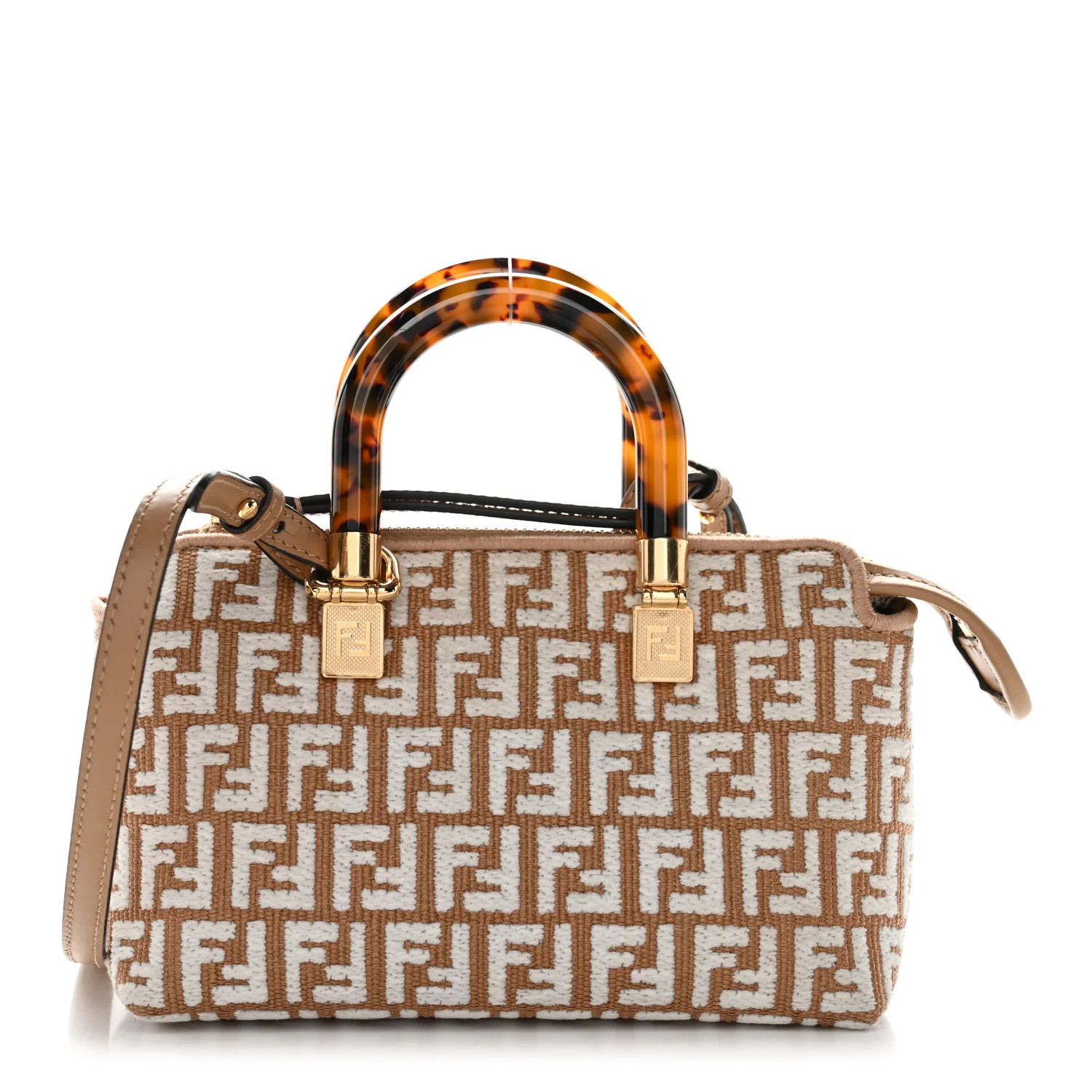 Raffia Chenille Vitello King Plexiglass Micro FF Mini By The Way Top Handle Boston Bag Naturale W... | FASHIONPHILE (US)