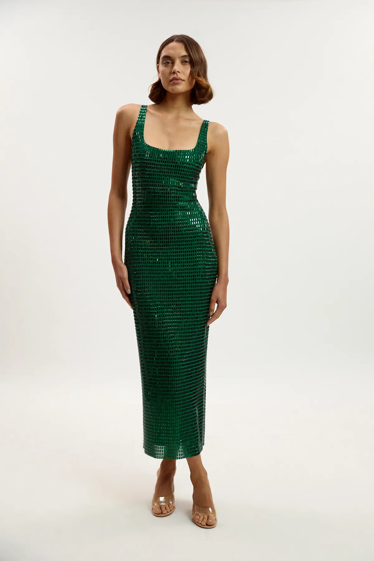 Premium Crystal Embellished Jersey Midi Dress | Karen Millen UK + IE + DE + NL