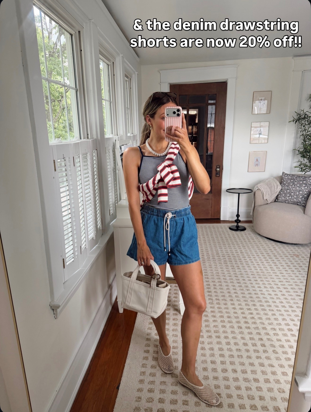 Target drawstring denim shorts on sale wearing a size M

#LTKMothersDay #LTKootd #LTKSaleAlert