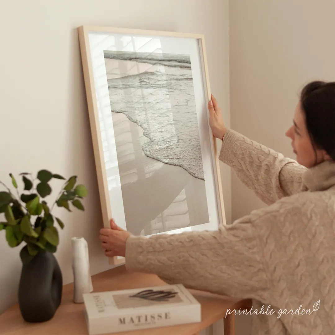 Blush Shoreline Print: Soft Neutral Beach Wall Art, Coastal Photography | M138 - Etsy | Etsy (US)