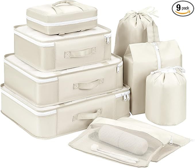 Packing Cubes 9 Pack, Travel Cubes Luggage Organizers for Suitcase, Travel Organizer for Clothes ... | Amazon (US)