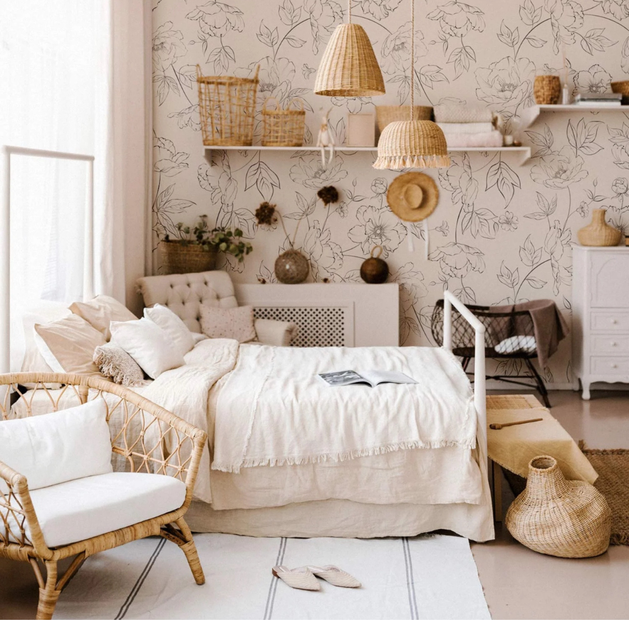 Love how subtle this wallpaper is. Home renovation. Boho modern bright and airy DIY home decorating 

#LTKfindsunder50 #LTKhome