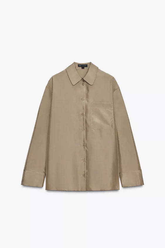 ZW COLLECTION SILK SHIRT WITH POCKET | Zara UK