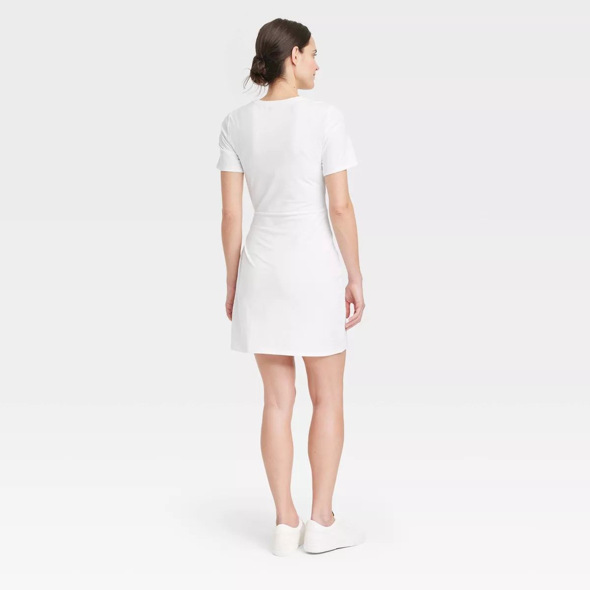 Women's Short Sleeve Mini T-Shirt Wrap Dress - A New Day™ White M | Target