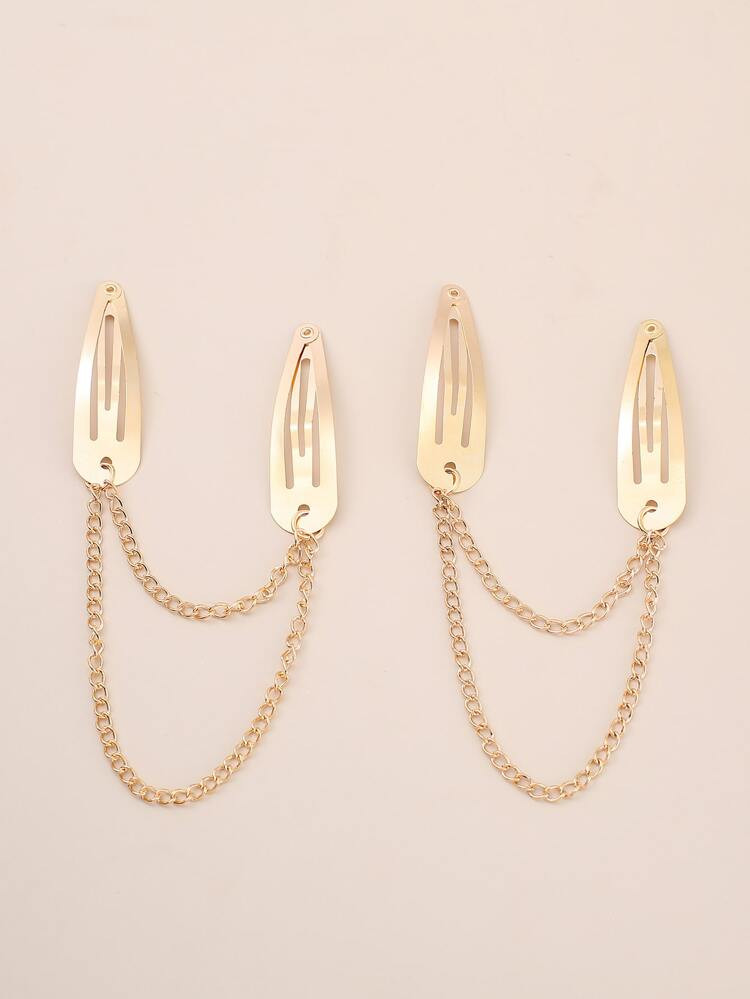 2pcs Chain Decor Hair Clip | SHEIN