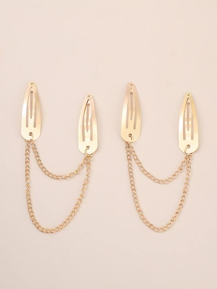 2pcs Chain Decor Hair Clip | SHEIN