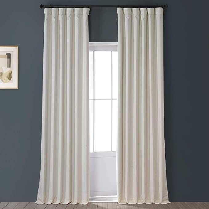 HPD HALF PRICE DRAPES FLCH-FMBO20128-108 Signature Faux Linen Blackout Curtain (1 Panel), 50 X 10... | Amazon (US)